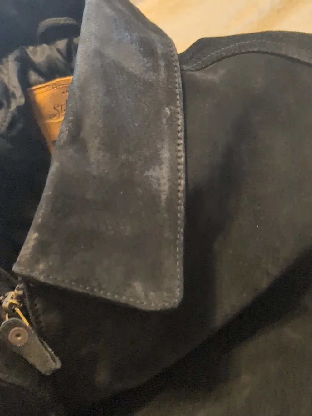 Vintage St. John's Bay Black Suede Leather Medium Bomber Jacket